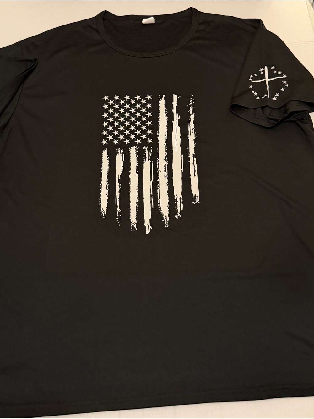 I36 XXL Men's Black Graphic Flag T-Shirt